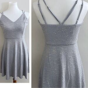 Altar'd State Metallic Skater Dress Medium